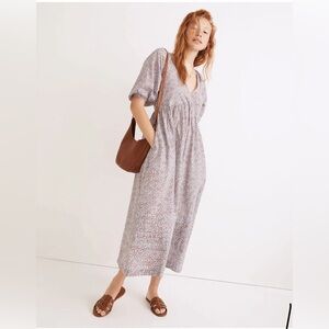 Madewell Marianna Puff-Sleeve Midi Dress in Dream-On Daisies Women’s Size XS
